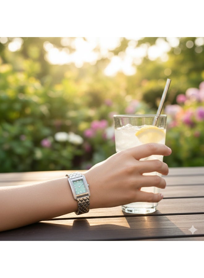 Labaoli 26.5mm Small-Square Steel Quartz Watch, 9mm Ultra-Thin, 3ATM Water Resistant, Ladies Chic - Image 5